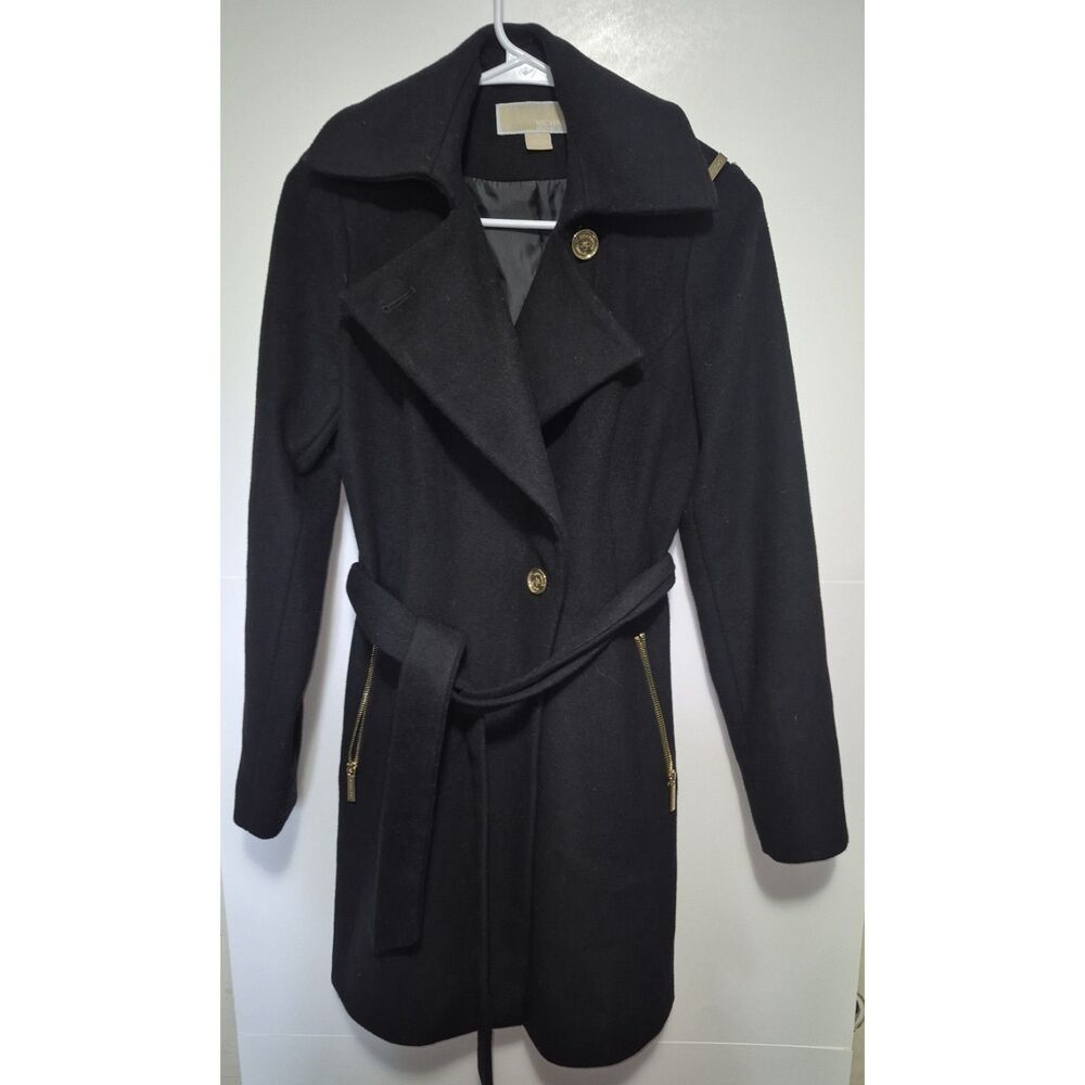 MICHAEL Michael Kors Blended Wool Jacket Coat Size XS Black